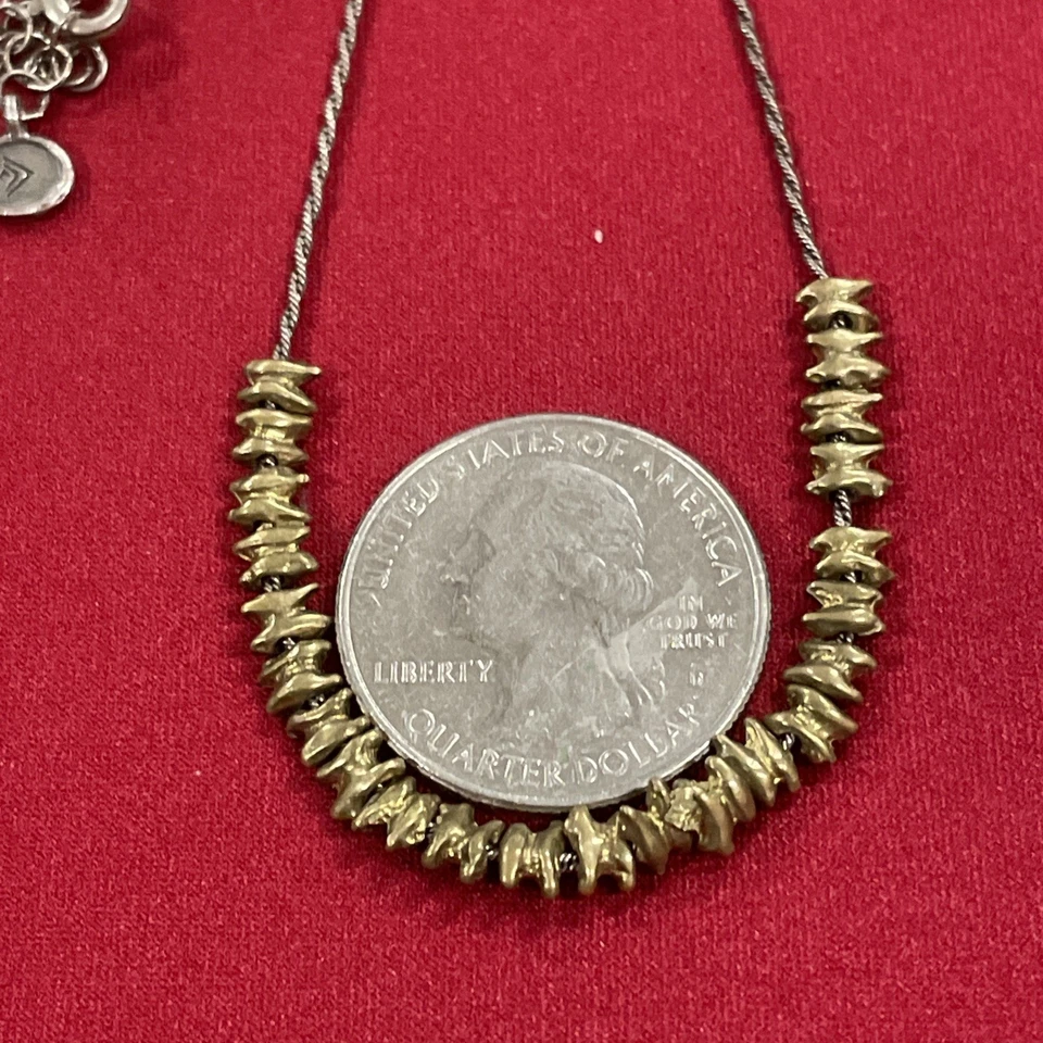 "Collar Silpada de plata de ley 925 con guijarros de latón 20"" ajustable" Foto 3 de 4