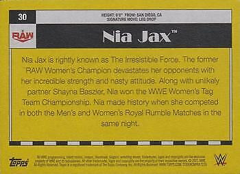 Nia Jax 2021 Topps Heritage WWE - #30 - (1990 Baseball Design) eBay