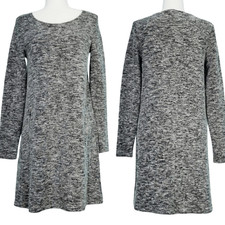 Gap Grey Long Sleeve Sweater Tunic Dress Size Small Pullover Pocket Knee Length