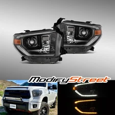 For 2014-2021 Toyota Tundra PRO-Series G2 Halogen Projector Headlights Smoke DRL