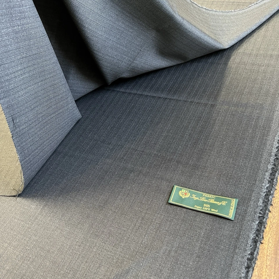 Loro Piana 365 Suiting Fabric 3.0m - Super 130'S Wool - Blue-Grey Shadow Stripe - Image 3 of 4