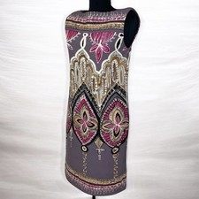 Suzi Chin for Maggie Boutique Sleeveless Dress with an abstract, artsy print s 6