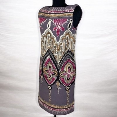 Suzi Chin for Maggie Boutique Sleeveless Dress with an abstract, artsy print s 6