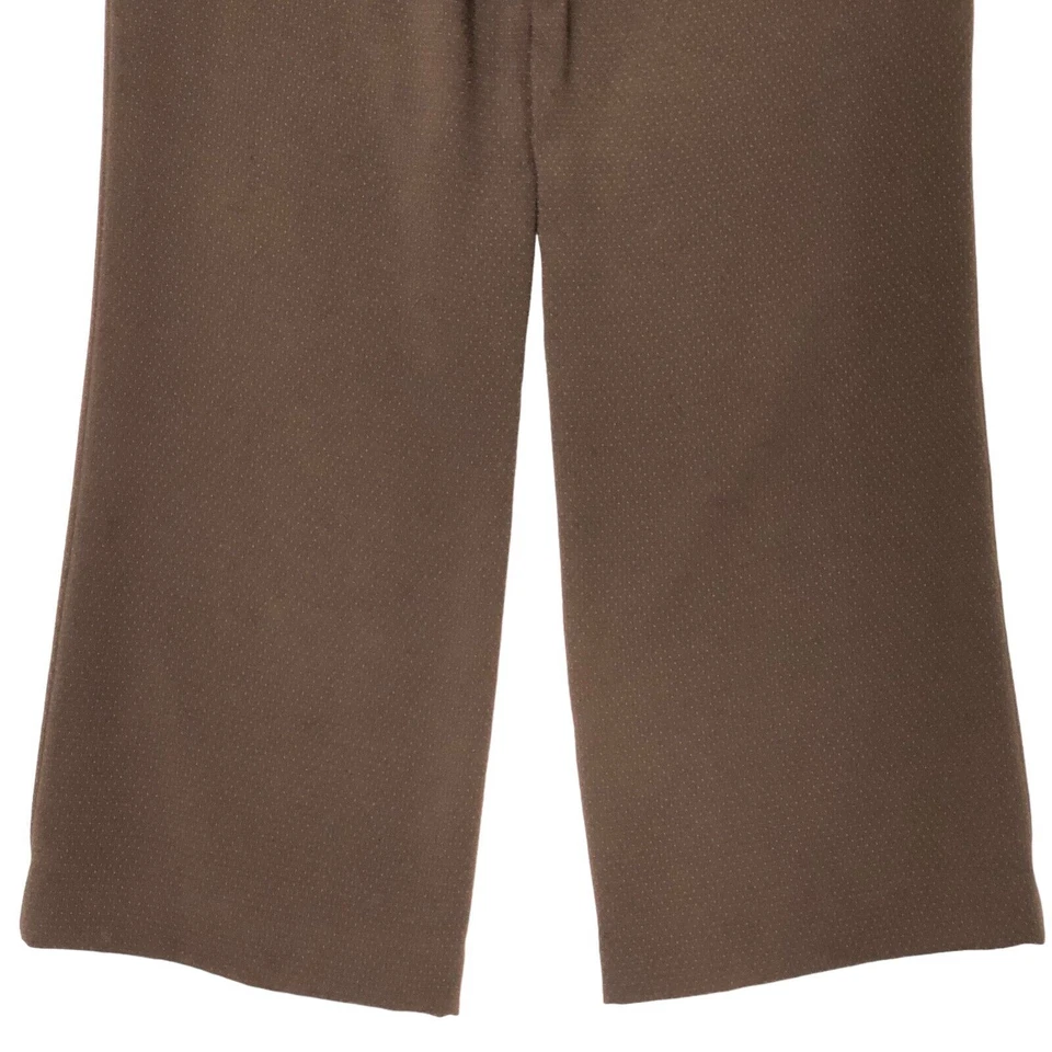 Pantalones Yansi Fugel Mujer Talla 12 Marrón Punto Suizo Pierna Ancha Completamente Forrados Foto 3 de 4