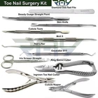 11 Pcs Chiropody Podiatry Ingrown Toe Nail Surgery Kit Manicure Pedicure Tools