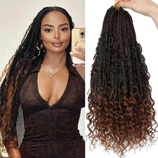 18 Inch Goddess Box Braids Crochet Hair 8 Packs Crochet Hair for Black Women Boh