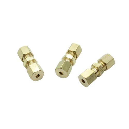 3 PCS 1/8 Inch Tube OD Brass Compression Fitting Union Connector Hardware Parts