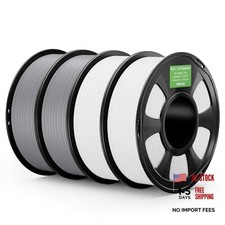 PLA 2.0 Filament 1.75mm, Stronger Toughness 3D Printer 2kg white 2kg grey