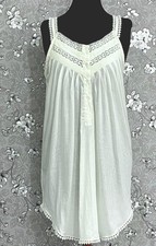 SoieRose SR-1179 Victorian Cotton Nightgown   Sleeveless, Lace Detail