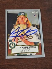 2021 Topps Chrome 1952 JORDAN WEEMS A's In-Person Signed AUTO Autographed