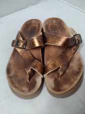 Mephisto Helen Sandals Size 36 Brown Metallic Comfort Walking Cork Strappy LL