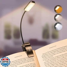 Gritin 9 LED Rechargeable Book Light for Reading in Bed - Eye Caring 3 Color 