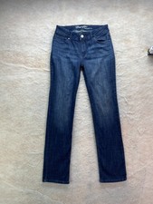 Wrangler Womens Jr Size 9 Dark Wash Mid Rise Straight Leg Stretch Denim Jeans