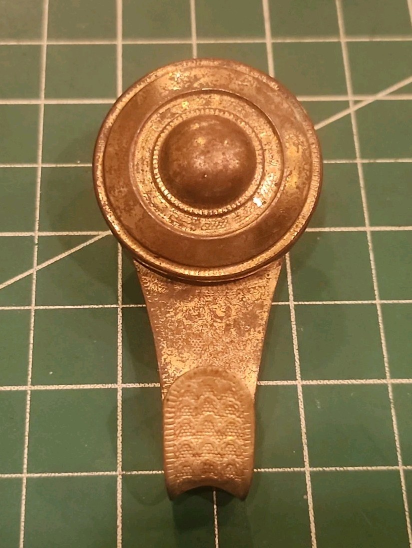 ANTIQUE BRASS DECORATIVE SCREW IN PICTURE HANGER HOOK ~ UNUSUAL UNIQUE ...