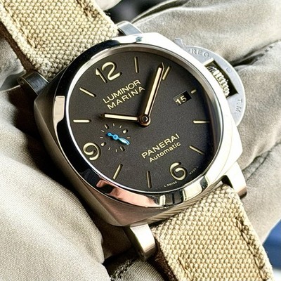 2020 Panerai Luminor Marina 1950 3 Days Titanium Brown Watch PAM01351 PAM