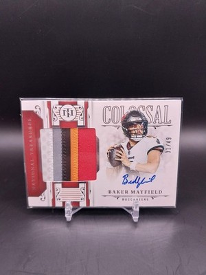 2025 National Treasures Baker Mayfield Colossal Patch Auto /49 Buccaneers A37