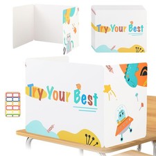 24 PCS Privacy Boards Student Desk Dividers Cardboard Try Your Best Shield