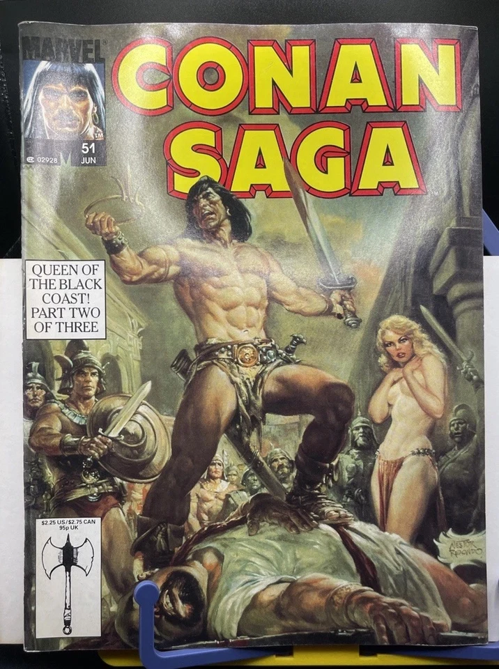 Revista Marvel 1991 Conan Saga #51 tamaño Roy Thomas, Robert E Howard Foto 2 de 4