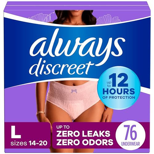 Adult Incontinence Underwear for Women and Postpartum Underwear, L, Up to 100...