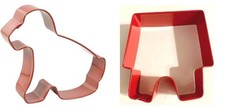 2 COOKIE CUTTERS DOG and DOG HOUSE shapes Wilton metal standard size