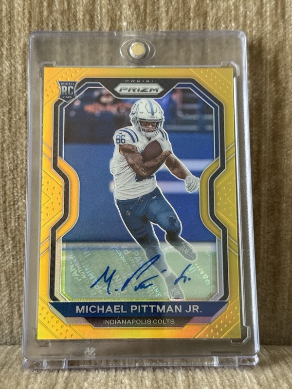 2020 Panini Prizm Football #333 Michael Pittman Jr True Gold /10 Auto Rookie RC