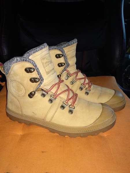 Women Palladium Boots Yellow Nubuck 38