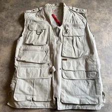 Woolrich Vest XL Tan Ranger Hunting Cargo Utility Outdoorsman *SEE FLAWS*