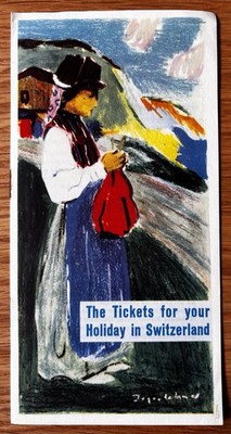 1949 SWITZERLAND HOLIDAY GENERAL SEASON TICKET Train Railways Coach Leaflet MAP