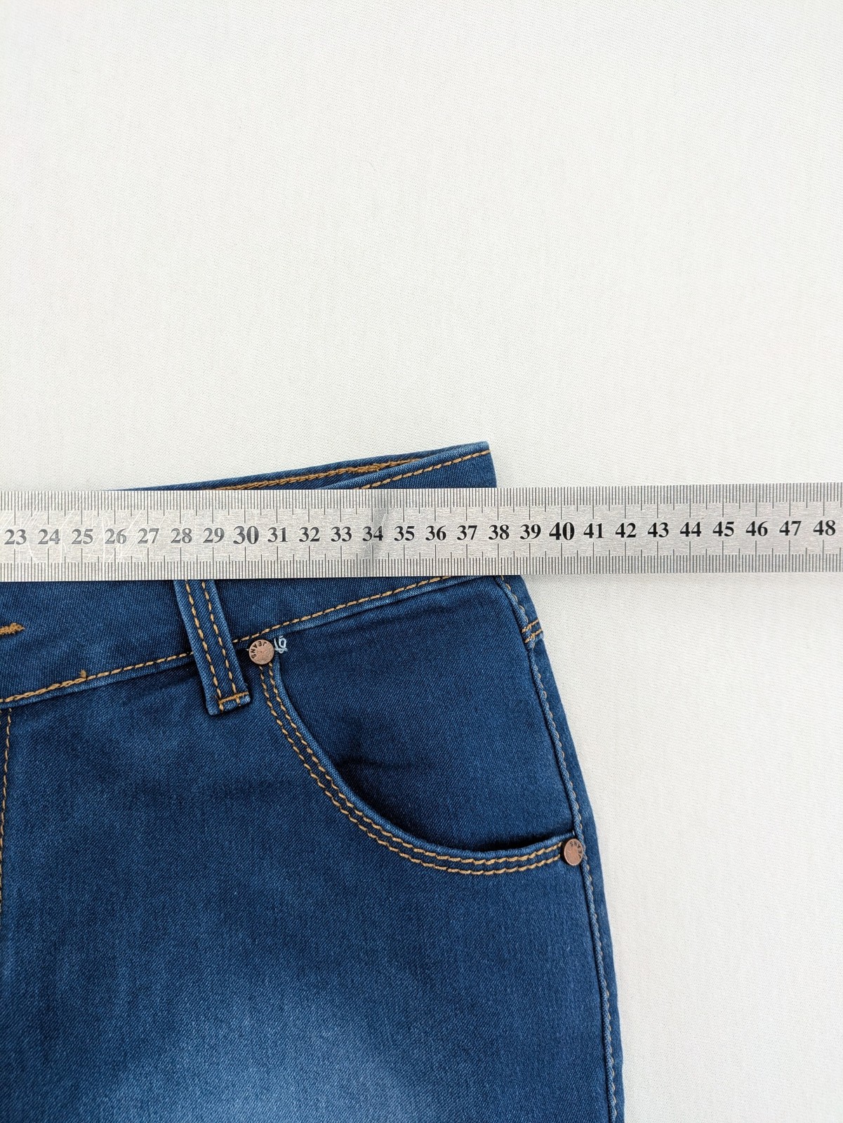 Rose Player Damen Jeansrock Größe 38 Blau Stretch Mini Jeans Bleistift 5 Taschen image 10