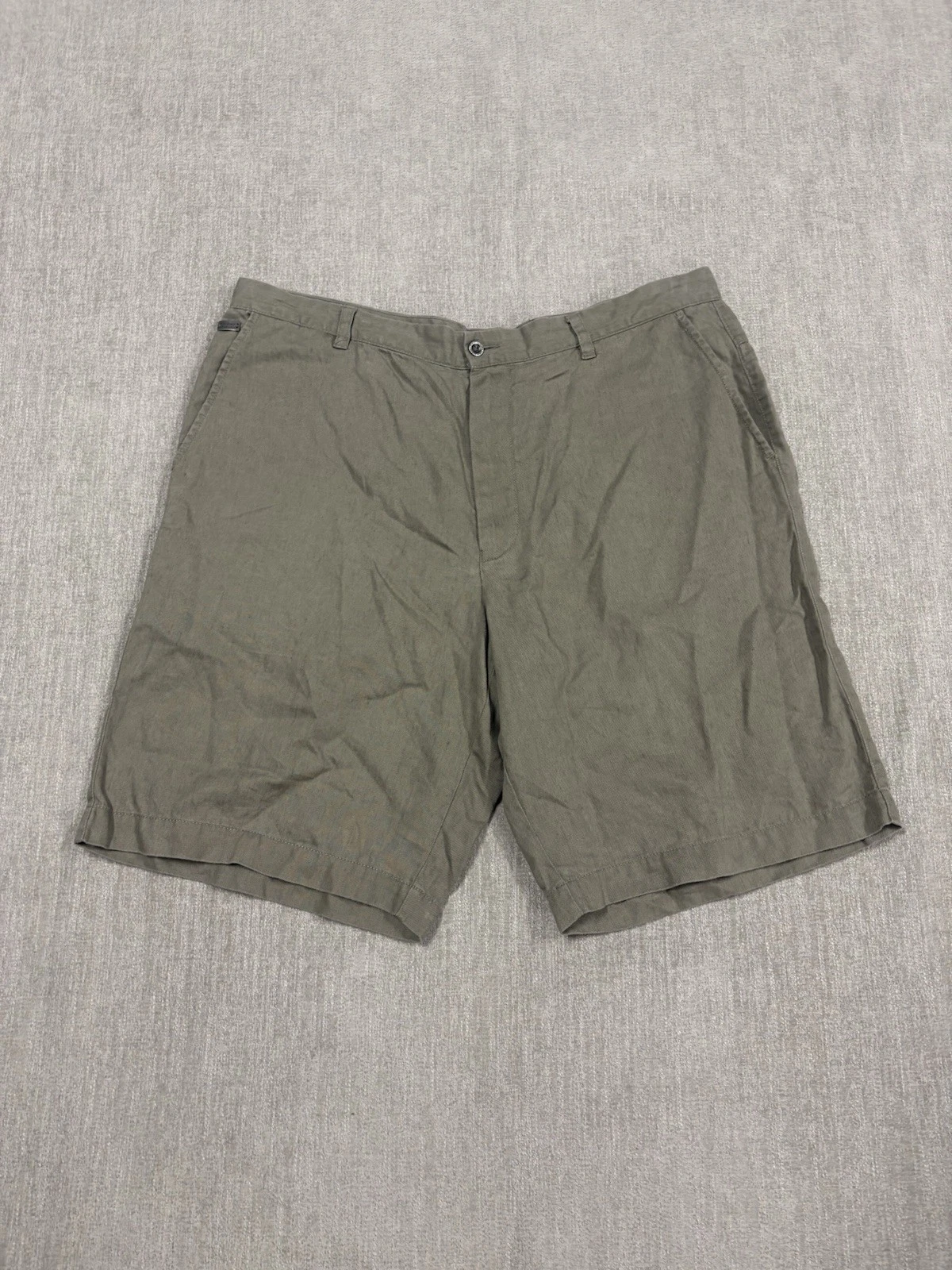 Tommy Bahama 100% Linen Chino Shorts 10” Mens Size 38 Tan Paradise Nation Relax