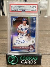 2022 Bowman Chrome Draft Sean McLain Blue Wave Refractor Auto #55/150 PSA 10