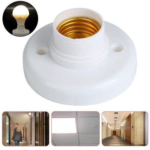 1/4x Portalampadina E27 Base Raccordo Tappo a Vite Presa Bianco S1J6 - Foto 7 di 11