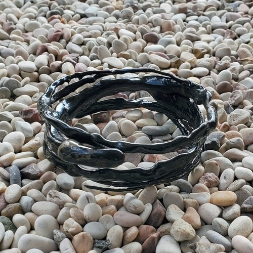  Original handgefertigtes Korallenarmband indonesisch schwarz Akar Bahar #33 - Bild 1 von 7