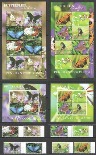 PENRHYN (COOK ISLANDS) - 2020 MNH "MARIPOSAS - Parte I y II" ¡Y juegos completos! - Imagen 2 de 2