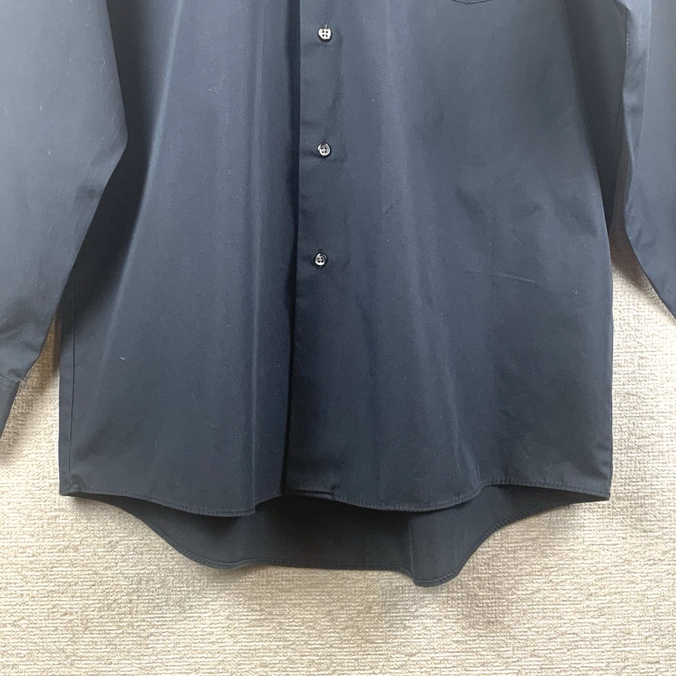 Camisa de vestir con botones VAN HEUSEN para hombre talla 16 x 34/35 negra restaurante Foto 2 de 4