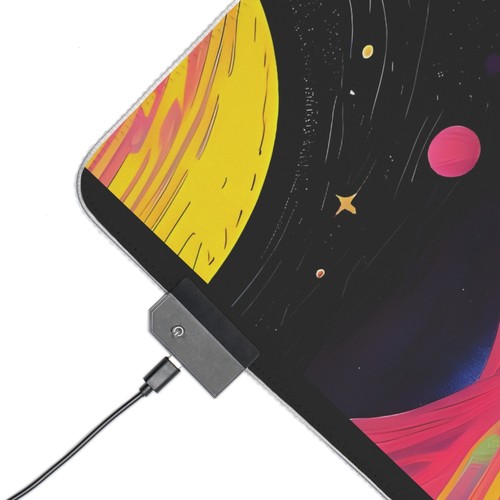 Cosmic LED Gaming Mouse Pad - Vibrant Trippy Design, Glowing, Gift, Desktop Mat - Afbeelding 14 van 21