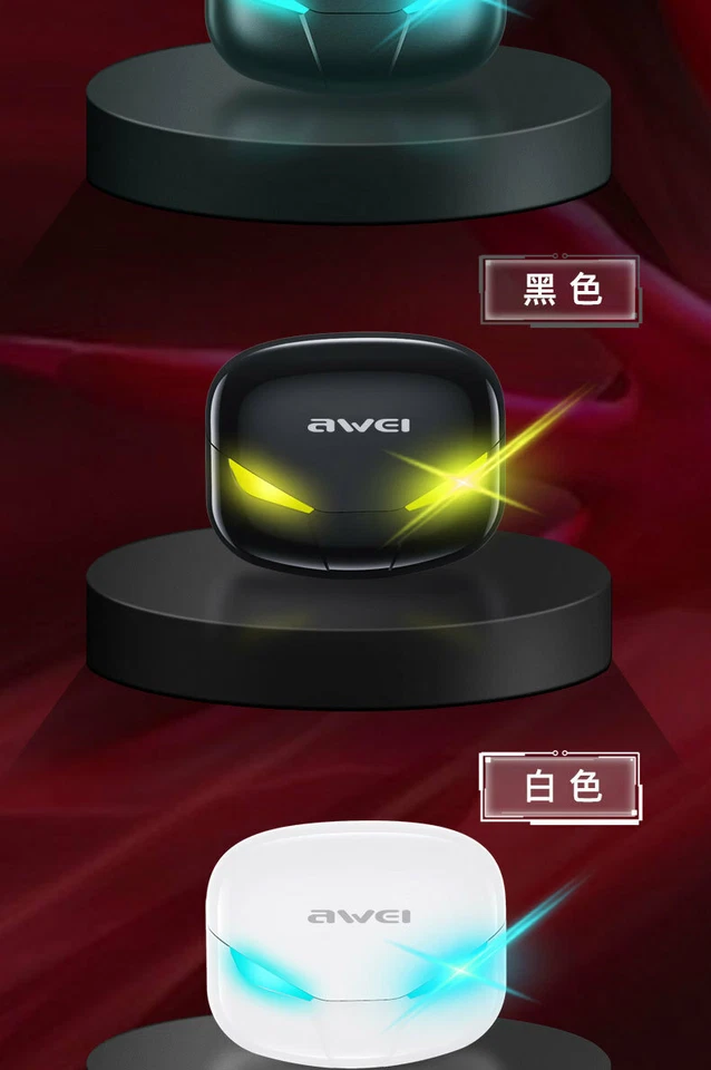 Auriculares estéreo True AWEI T35 para juegos TWS HiFi sonido de graves profundos Bluetooth Foto 4 de 4