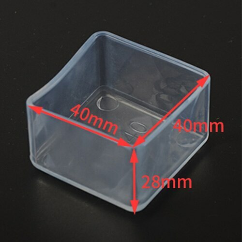 Set Of 4 Clear Silicone Rubber Chair Leg Caps - Floor Protector Pads, Slip-On Design