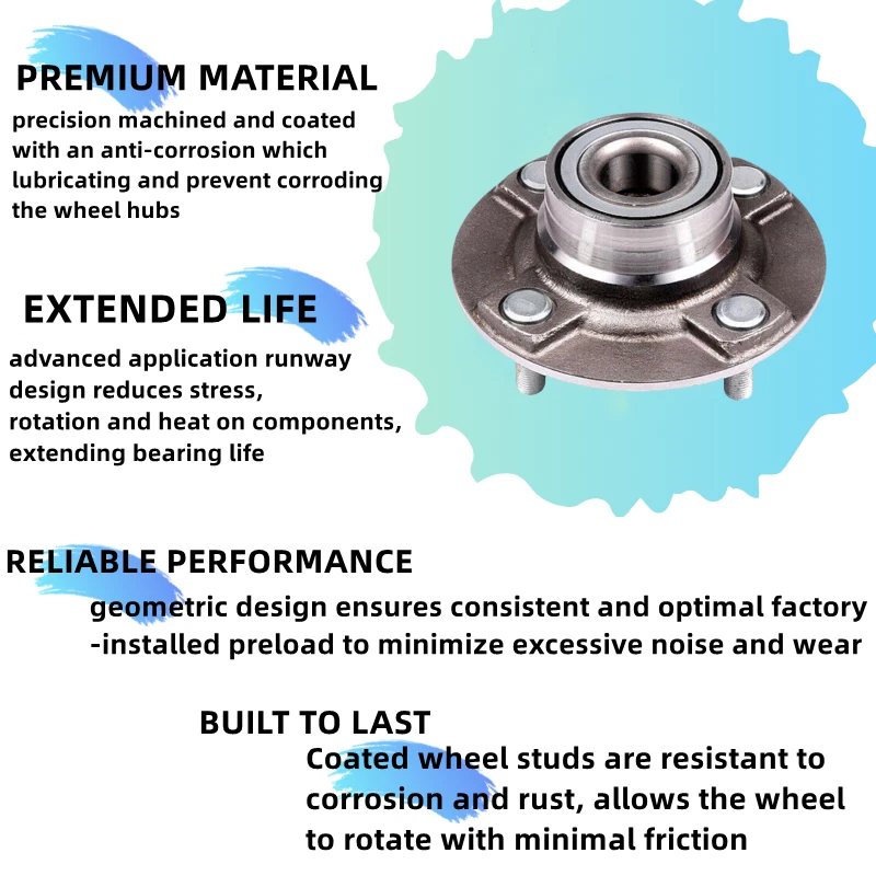 Wheel Bearing and Hub Assembly Rear 512016 for Nissan Altima Axxess Stanza - Image 4 of 4