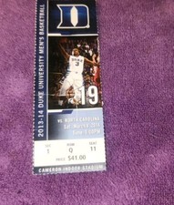 2014 UNC TAR HEELS at DUKE Blue Devils game Ticket stub 3/8/2014 1/Q/11