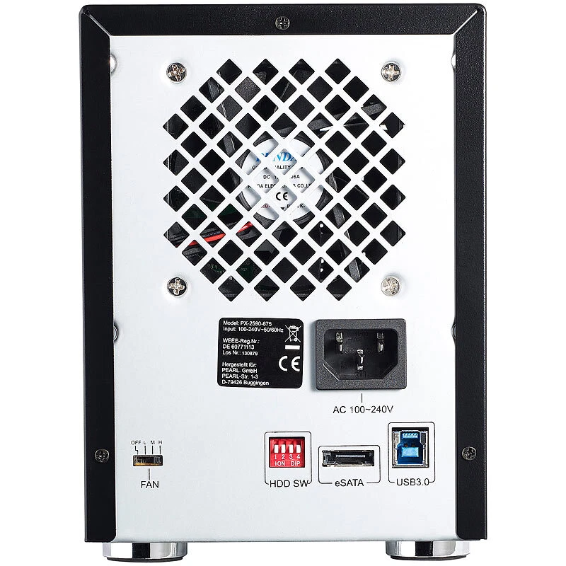 4-fach-Festplatten-Gehäuse für 3.5" & 2.5" (SATA); mit USB 3.0 & eSATA - Bild 3 von 4