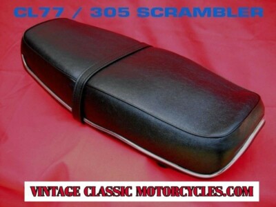 HONDA CL72 250 CL77 305 SCRAMBLER SEAT COVER KIT W/ NEW CHROME