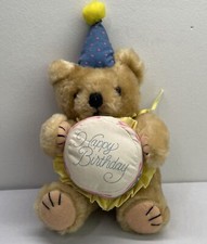 Vintage 1985 Happy Birthday Stuffed Bear Rare Graphics International Heartline
