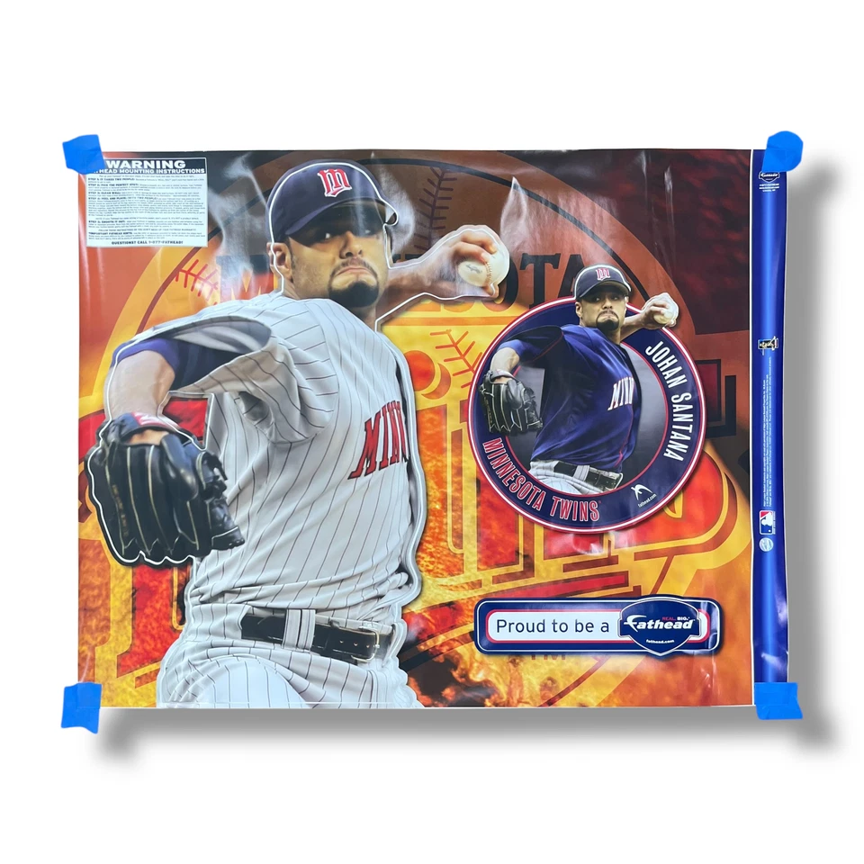 Calcomanía de pared grande real tamaño real Johan Santana Minnesota Twins de béisbol Fathead Foto 4 de 4