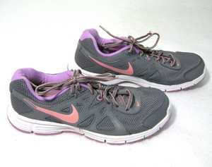 Nike Revolution 2 Women S Size 10 5 Gray Purple Running Shoes Fitness Sneakers Ebay