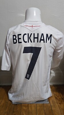 Umbro M 2007-09 England Soccer Football Home Jersey #7 Beckham | eBay