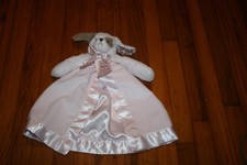 Bearington Baby Collection Pink Brown Polka Dot Puppy Dog Lovey Security Blanket