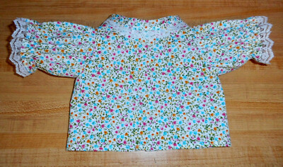 MULTI COLORED FLOWER BLOUSE W/ LACE for 16-17-18'' CPK Cabbage Patch Kids