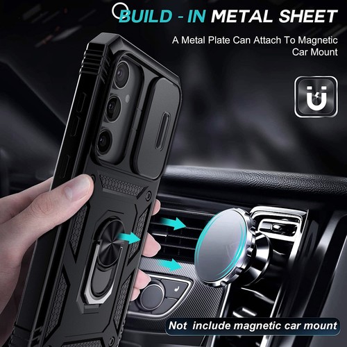 Funda Antigolpes Para Samsung Galaxy S24 6.2", Anillo Magnético Soporte Cubierta Negra - Imagen 11 de 16