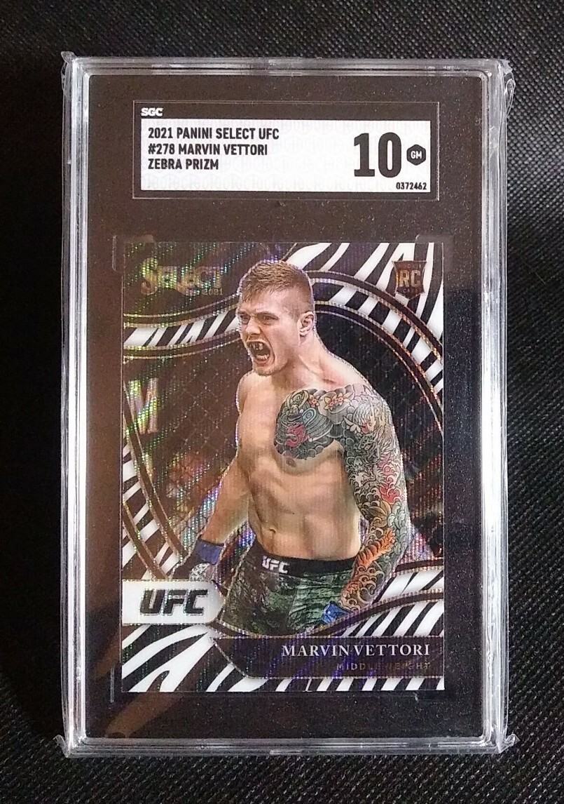 2021 Panini Select UFC Marvin Vettori RC Rookie Zebra Prizm Octagonside SSP #278